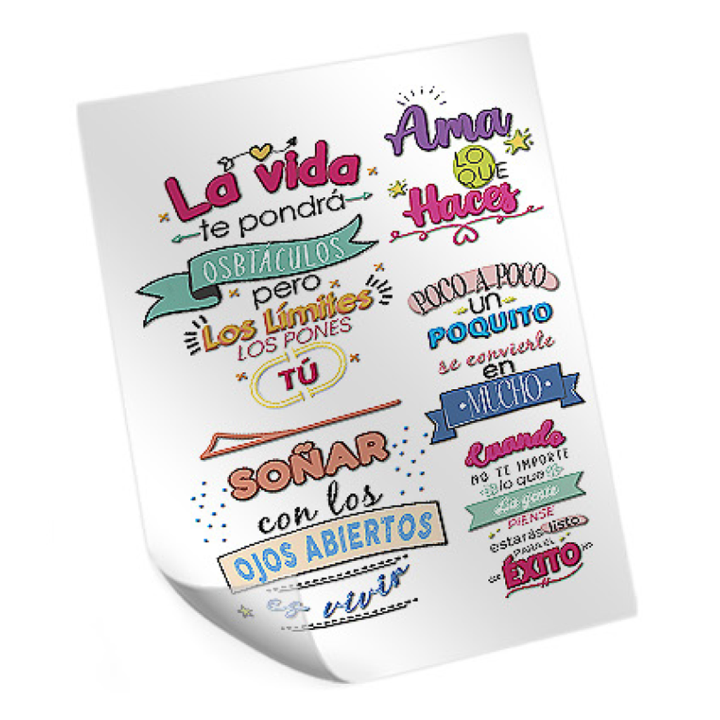Hoja Sticker 3D Media Carta